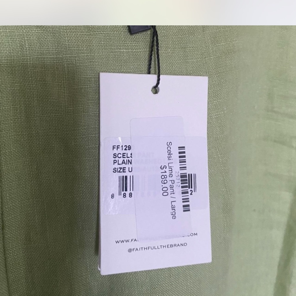 Women's Light Green Wide-Leg Pants - Picture 3 of 4